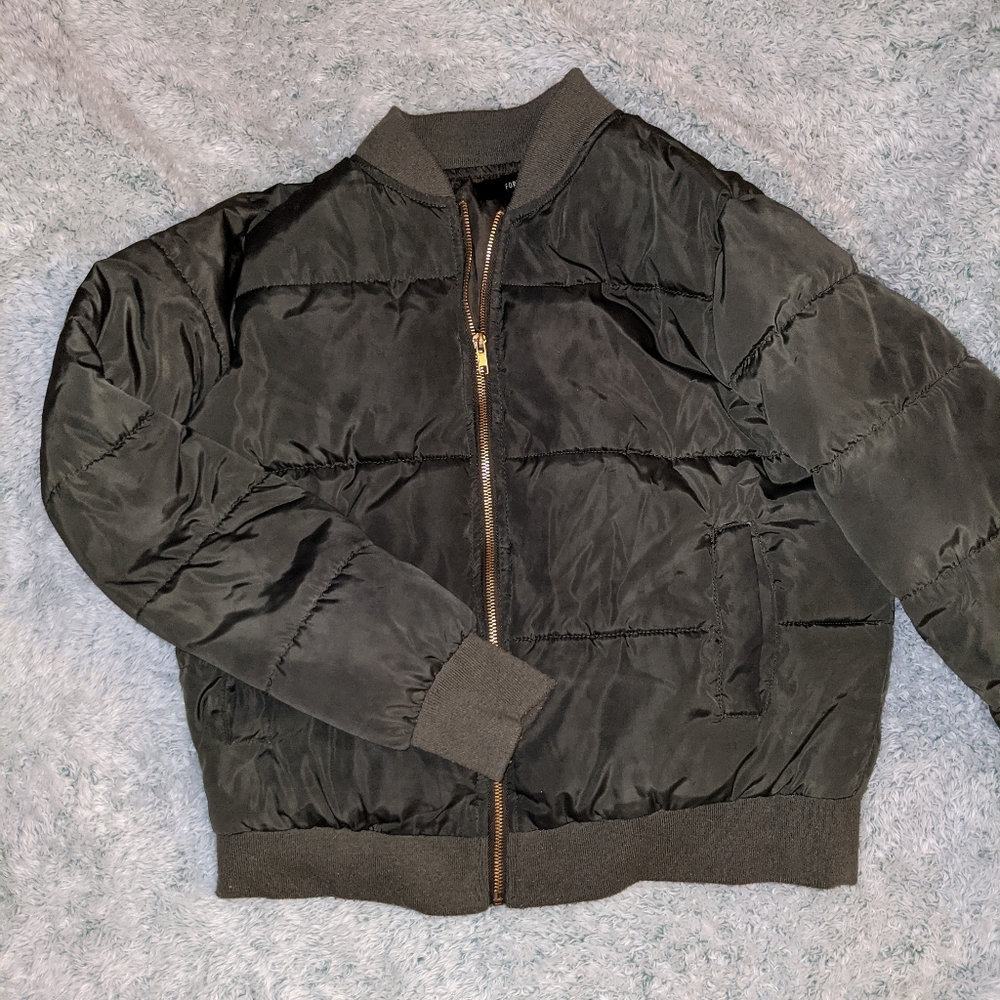 army green puffer coat